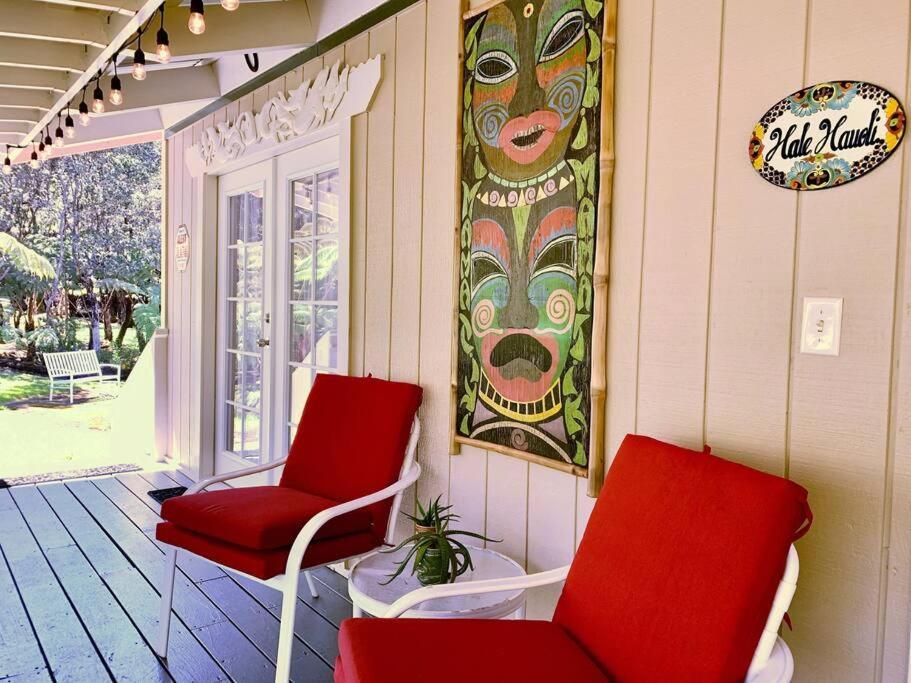 Hau'Oli Place Tiki Cottage In โวลคาโน ภายนอก รูปภาพ